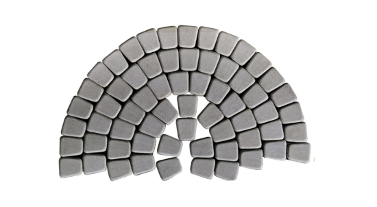 Тротуарная плитка Классико круговая, серая, h60