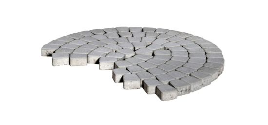 Тротуарная плитка Классико круговая, серая, h60