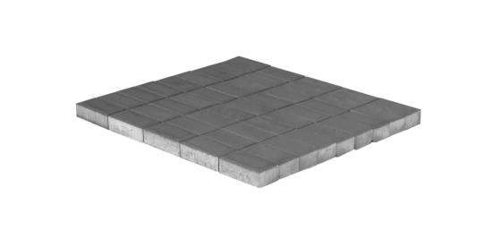 Тротуарная плитка Прямоугольник, серая, h40