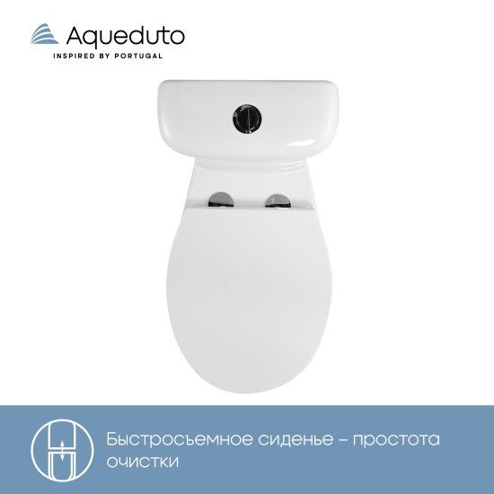 Унитаз-компакт Aqueduto Geberit Торнадо безободковый сиденье с микролифтом двойной смыв