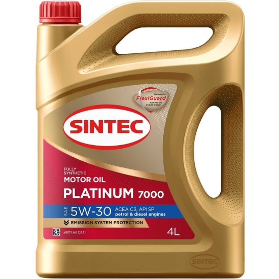 Моторное синтетическое масло Sintec PLATINUM SAE 5W-30 API SP, ACEA C2/C3