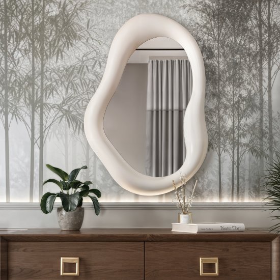 Зеркало декоративное Nuage фигурное 60x87 см пластик цвет белый