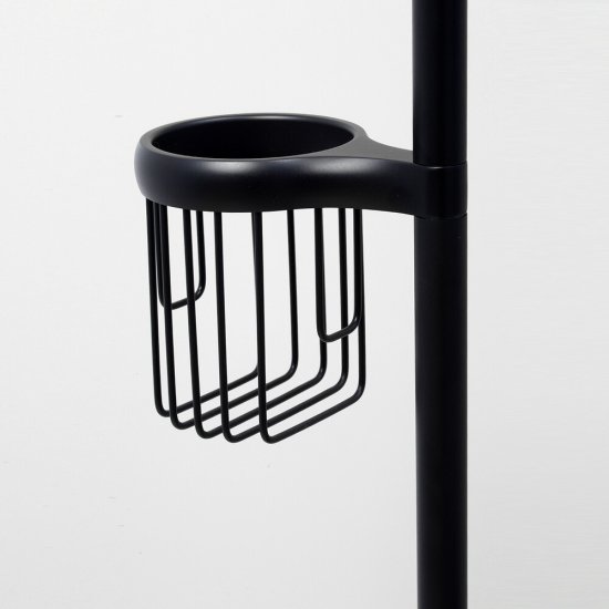 Стойка с бумагодержателем и ершом WasserKraft напольная стекло/металл черная