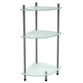 Полка для ванной WasserKraft угловая трехъярусная напольная 280х685х280 мм никель хром (K-4133)