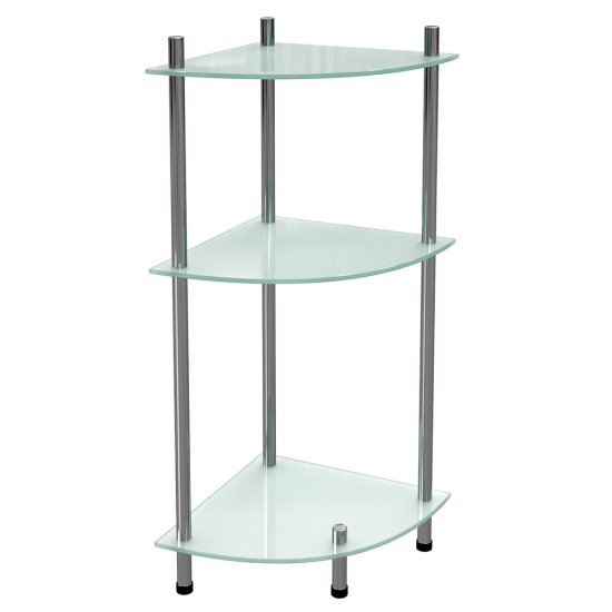 Полка для ванной WasserKraft угловая трехъярусная напольная 280х685х280 мм никель хром (K-4133)