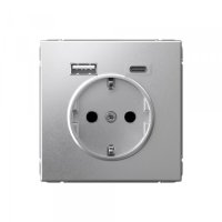 Розетка USB Systeme Electric ArtGallery встраиваемая алюминий USB-A/ Type-C (SE GAL000332)