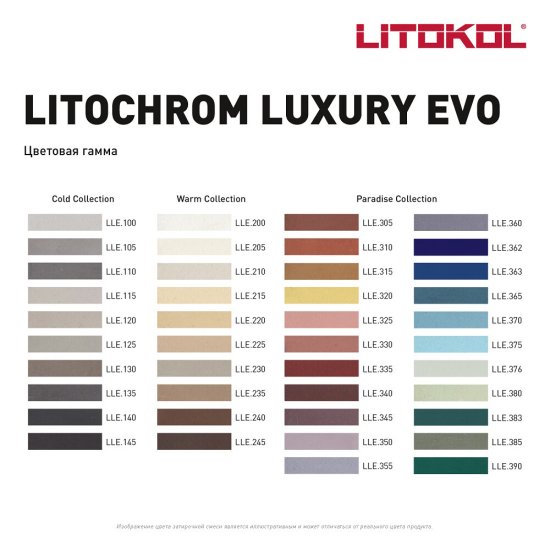 Затирка цементно-полимерная Litokol Litochrom Luxury EVO LLE.335 гранатовая 2 кг