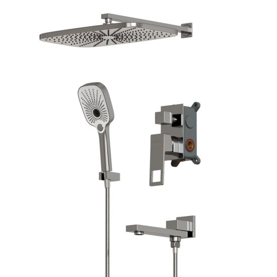 Душевая система Mixline Pure встраиваемая с верхним душем с лейкой со смесителем хром (554236)