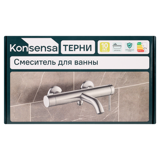 Смеситель для ванны KONSENSA Терни однорычажный цвет сатин