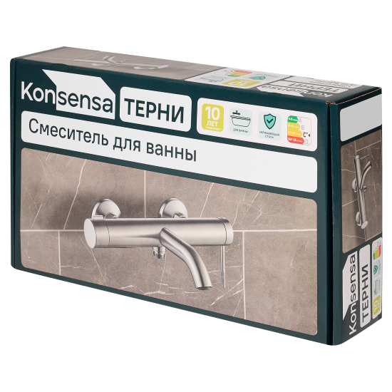Смеситель для ванны KONSENSA Терни однорычажный цвет сатин