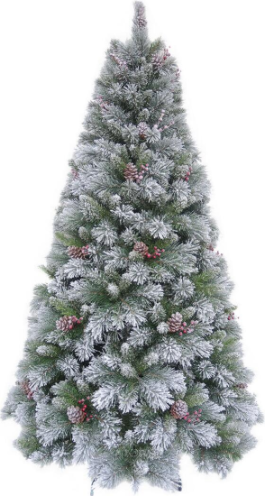 Ель новогодняя искусственная KREAFORTA заснеженная с шишками 240 см зеленый