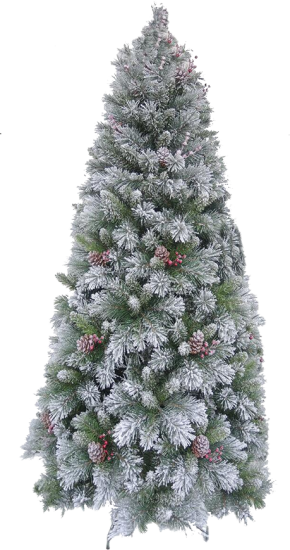 Ель новогодняя искусственная KREAFORTA заснеженная с шишками 180 см зеленый