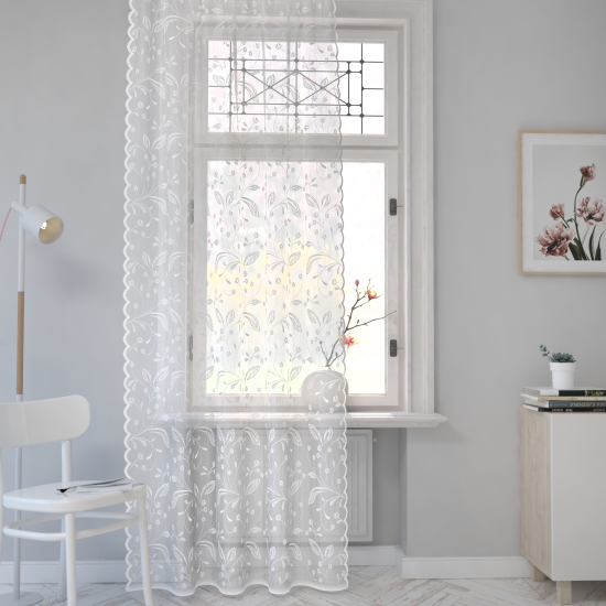 Тюль на ленте Стиль 160x260 см цвет экрю