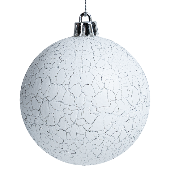 Шар елочный KREAFORTA кракелюр ø8 см белый