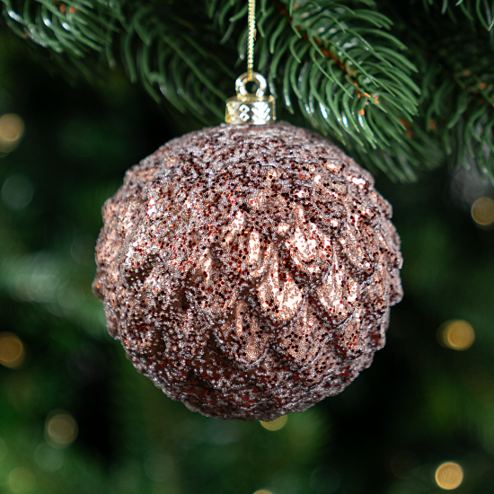Шар елочный KREAFORTA фактурный ø8 см коричневый