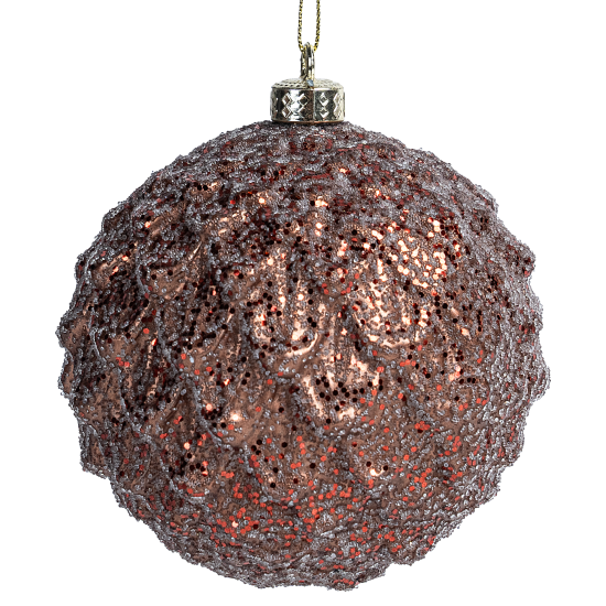 Шар елочный KREAFORTA фактурный ø8 см коричневый