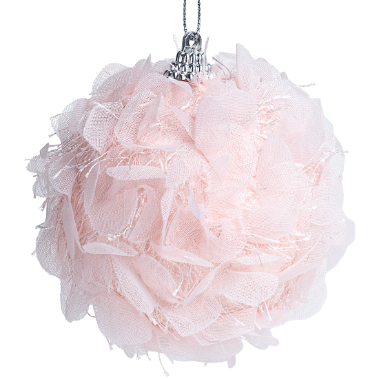 Шар елочный KREAFORTA с перьями ø8 см розовый