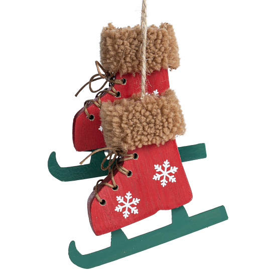 Украшение декоративное подвесное KREAFORTA Коньки 18 см красный