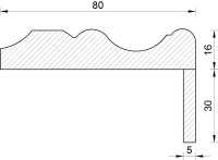Наличник Волна телескопический 2400x80x16 мм эмаль цвет белый (5 шт.)