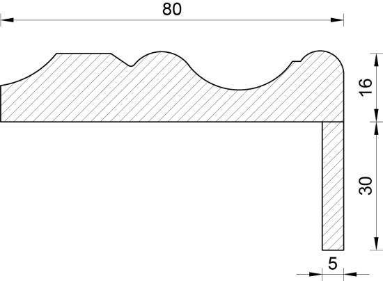 Наличник Волна телескопический 2400x80x16 мм эмаль цвет белый (5 шт.)