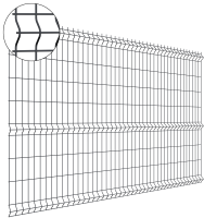 3D панель для забора Grand Line Light 2.5x1.73 м полиэстер RAL 7024 графит
