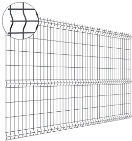 3D панель для забора Grand Line Light 2.5x1.73 м полиэстер RAL 7024 графит