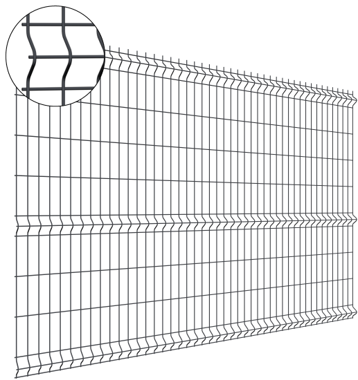 3D панель для забора Grand Line Light 2.5x1.73 м полиэстер RAL 7024 графит