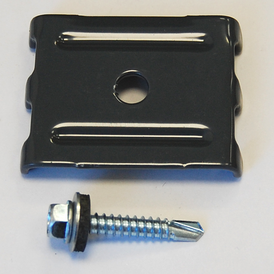 Скоба для забора с саморезом Grand Line 50 мм сталь RAL 7024 серый