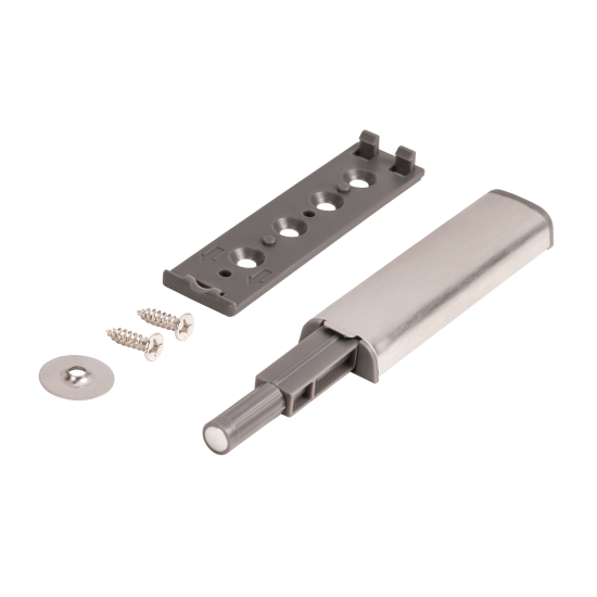 Толкатель мебельный магнитный 80x8 мм металл цвет никель