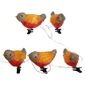 Электрогирлянда KREAFORTA Снегири 5 м 30 ламп белый 1 режим