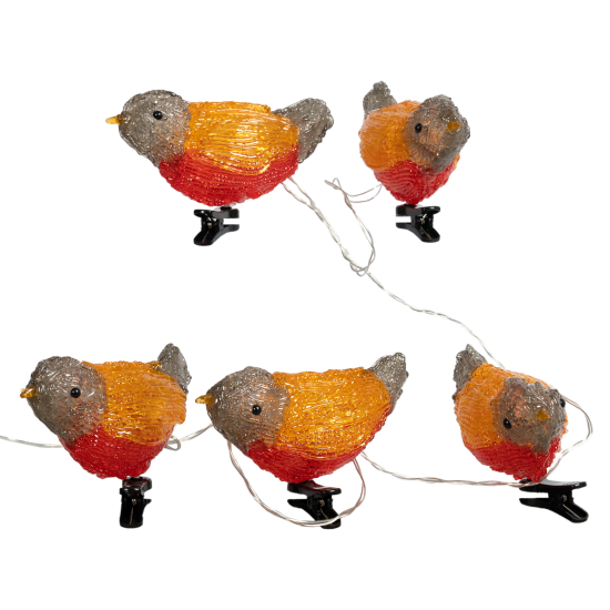 Электрогирлянда KREAFORTA Снегири 5 м 30 ламп белый 1 режим