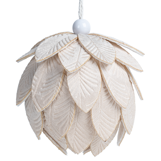 Шар елочный KREAFORTA с лепестками ø8 см бежевый