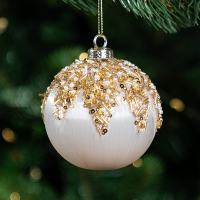 Шар елочный KREAFORTA шелковый ø8 см шампань