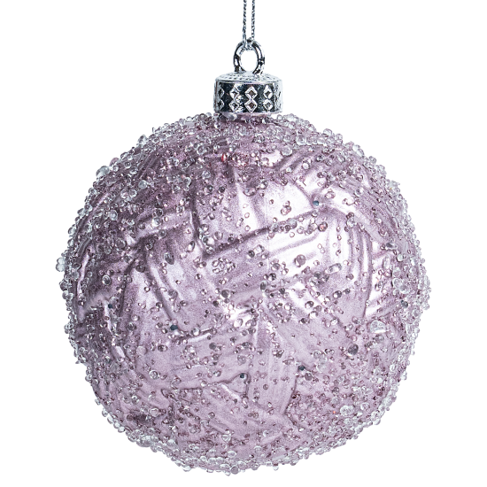 Шар елочный KREAFORTA фактурный ø8 см розовый