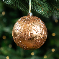 Шар елочный KREAFORTA с блестками ø10 см золотой