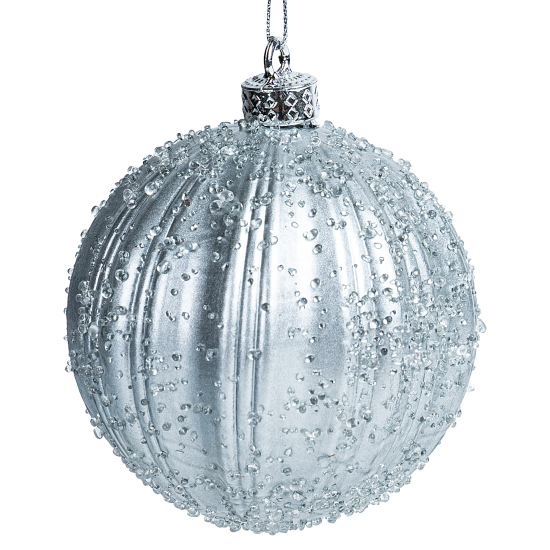 Шар елочный KREAFORTA фактурный ø8 см серый