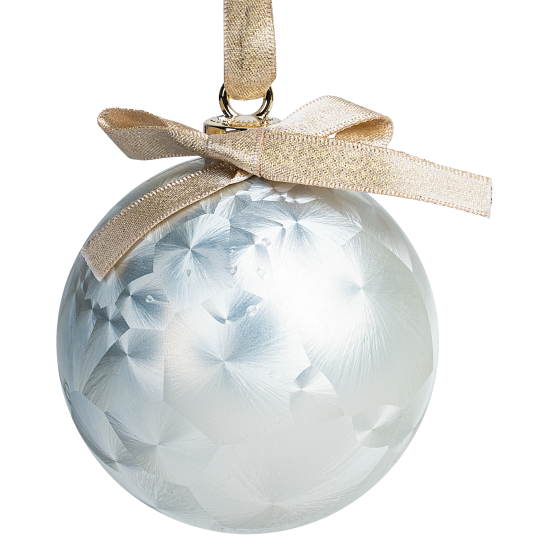 Шар елочный KREAFORTA морозный рисунок ø8 см шампань