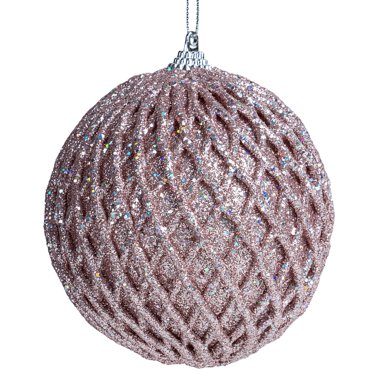 Шар елочный KREAFORTA ажурный ø10 см розовый