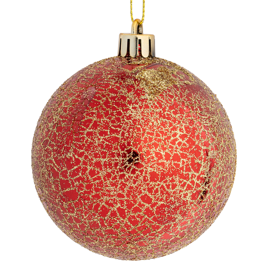Шар елочный KREAFORTA кракелюр ø8 см красный