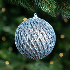 Шар елочный KREAFORTA ажурный ø10 см серый