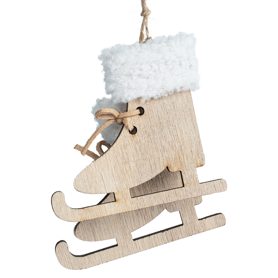 Украшение декоративное подвесное KREAFORTA Коньки 9 см бежевый