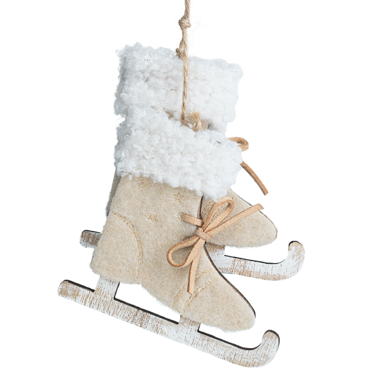 Украшение декоративное подвесное KREAFORTA Коньки 9 см бежевый