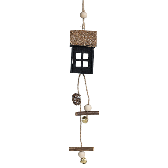 Украшение декоративное подвесное KREAFORTA Домик 20 см коричневый