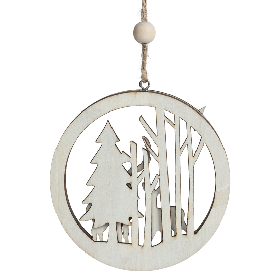 Украшение декоративное подвесное KREAFORTA Олени 9 см розовый