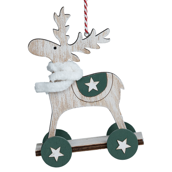 Украшение декоративное подвесное KREAFORTA Олень 12 см зеленый