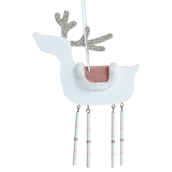 Украшение декоративное подвесное KREAFORTA Олень 15 см белый