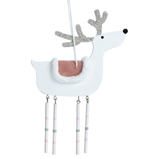 Украшение декоративное подвесное KREAFORTA Олень 15 см белый