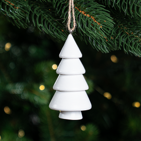 Украшение декоративное подвесное KREAFORTA Елка 10 см белый
