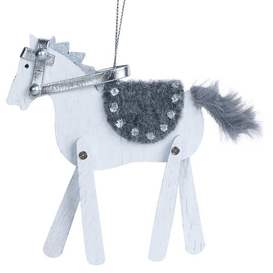 Украшение декоративное подвесное KREAFORTA Конь 11 см белый