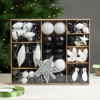 Елочные украшения KREAFORTA черно-белый 100 шт.